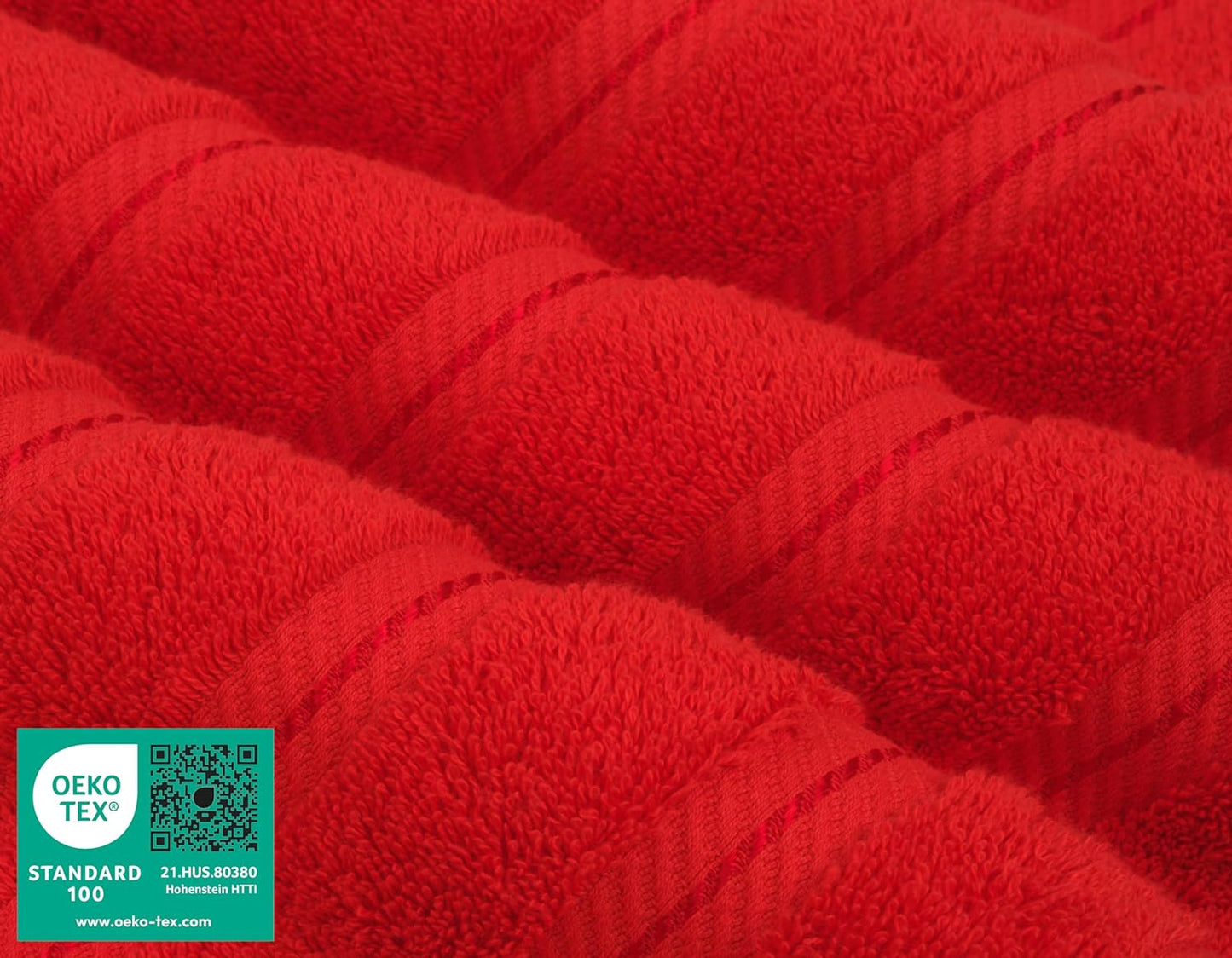 American Soft Linen Luxury 6 Piece Towel Set, 2 Bath Towels 2 Hand Towel 2 Washcloths, 600 GSM 100% Cotton Turkish Towels for Bathroom, Red Towel Sets