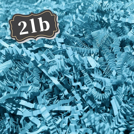 ZEBMOON 2 LB Blue C Crinkle Cut Paper Shred Filler Great for Gift Wrapping, Basket Filling, Birthday, Wedding, Halloween, Thanksgiving, Christmas Day, New Year Party Decorations Filling Supplies