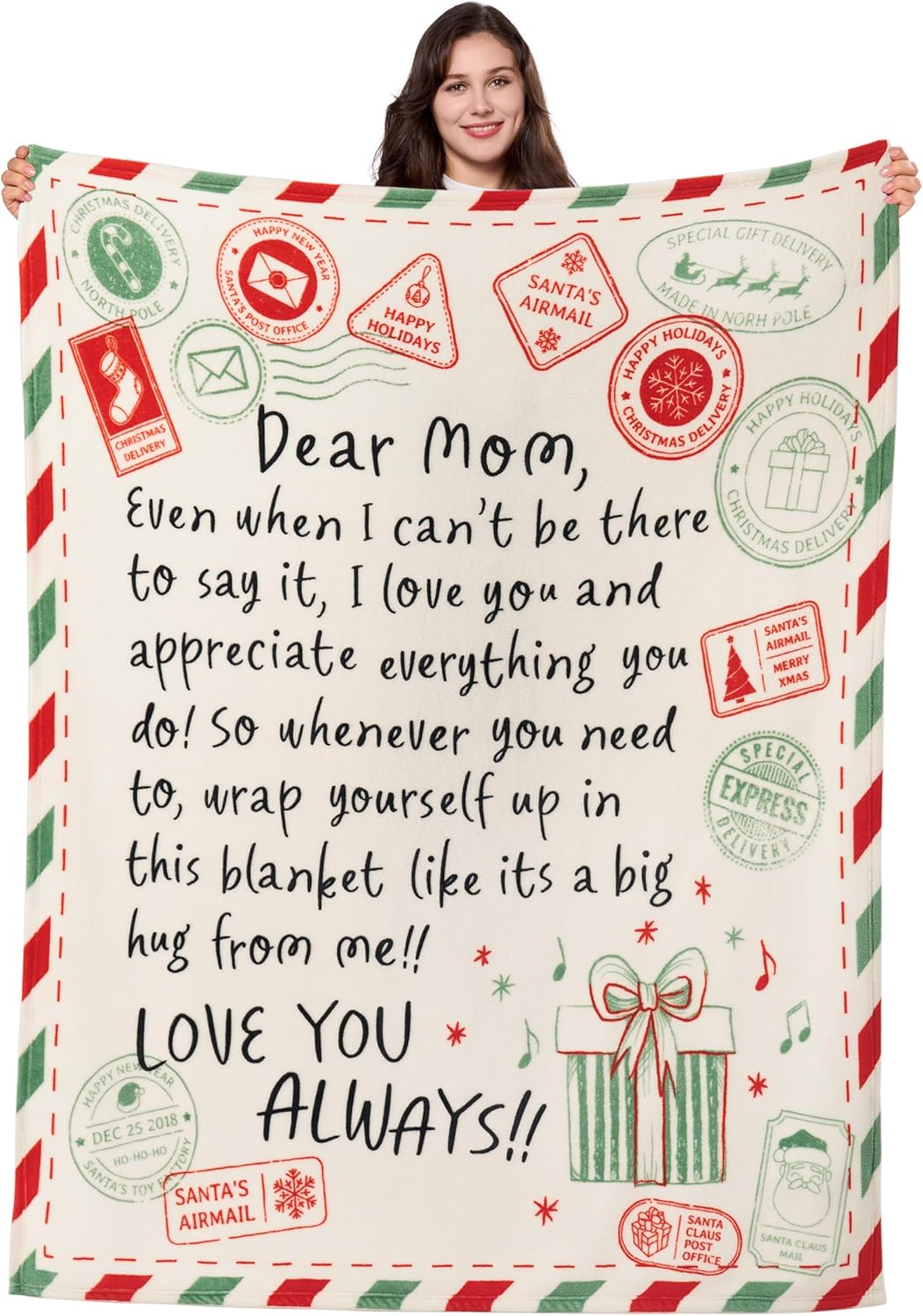 Joiedomi Birthday Gifts for Mom Soft Flannel Mom Blanket for Women Wife Grandma Mothers Day Anniversary Present from Daughter Son 50" x 60" Green