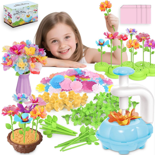 Kufanda Arts and Crafts for Kids 4-6, Toddler & Creative Fabric Flower Bouquets Toys for 4-8 Year Old Kids, Ideal Festive Gifts for Granddaughters & Craft Lovers, Educational Fun DIY Activity Set
