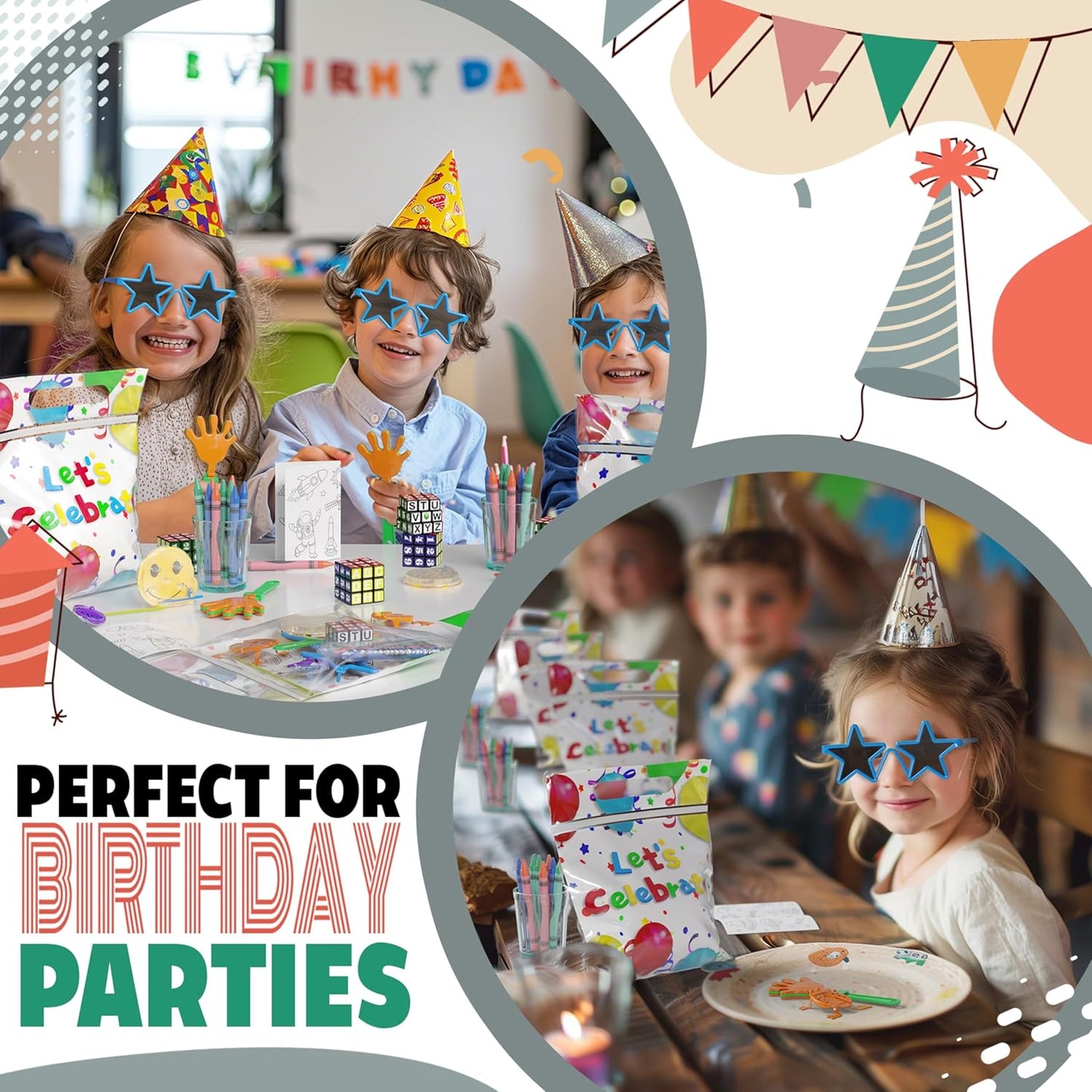 Crown Display Party Favors for Kids 25 Pre Filled Party Favor Bags - Fun Goodie Bags Stuffers for Kids with Fidget Toys and Small Toys Goody Bag Stuffers - Party Favors for Kids 4-8