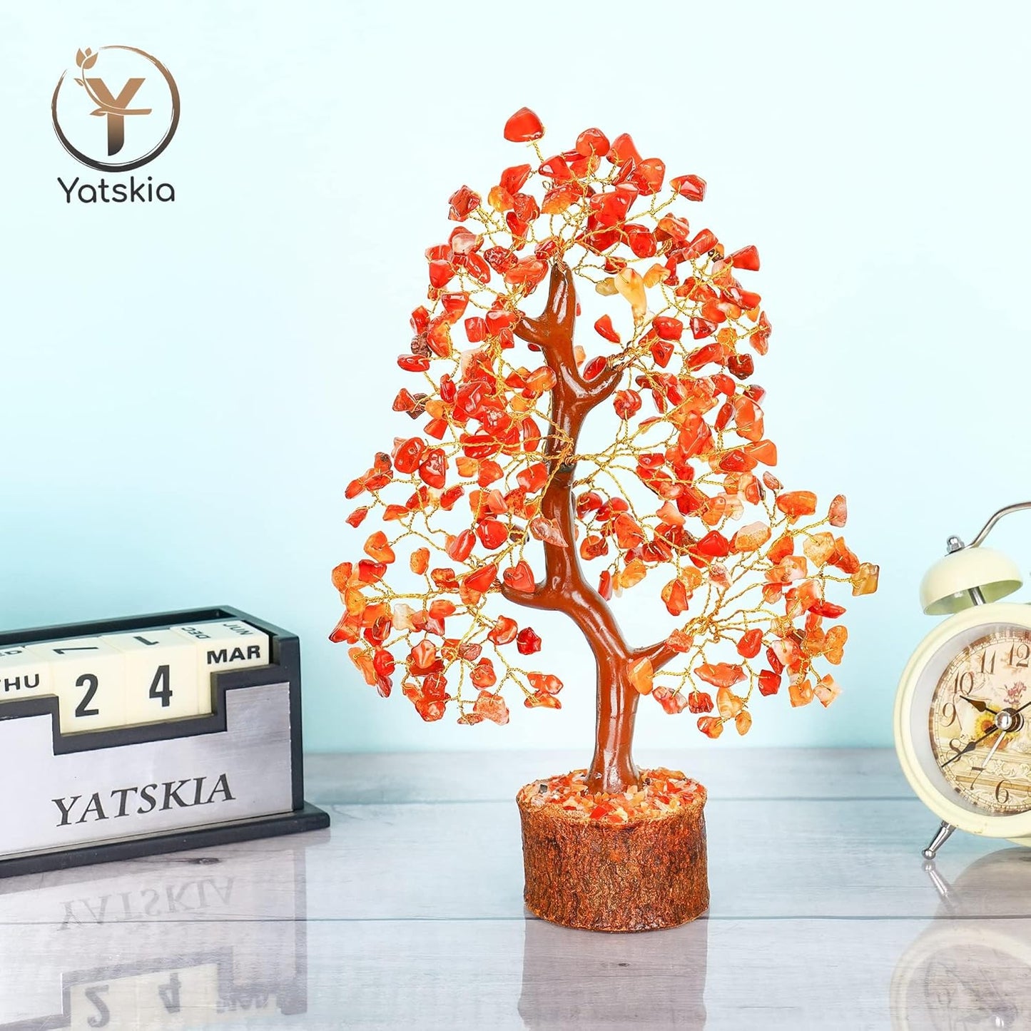 Carnelian Crystal Tree - Home Decor - Bonsai Tree - Tree of Life Decor - Spiritual Decor - Crystal Decor - Good Luck Gifts - Meditation Accessories - Money Tree - Desk Decor - Good Luck Charms