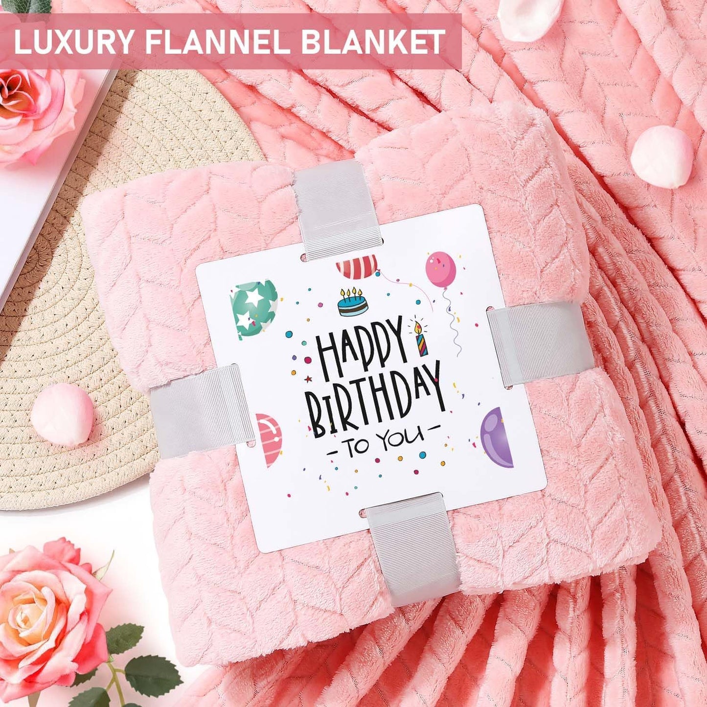 Birthday Gifts for Women Friendship, Happy Birthday Gifts Basket for Mom Friend Sister Wife Her Birthday Gift Unique, Luxury Self Care Gift Rose Relaxing Spa Gifts Set with 3D Birthday Card for Women
