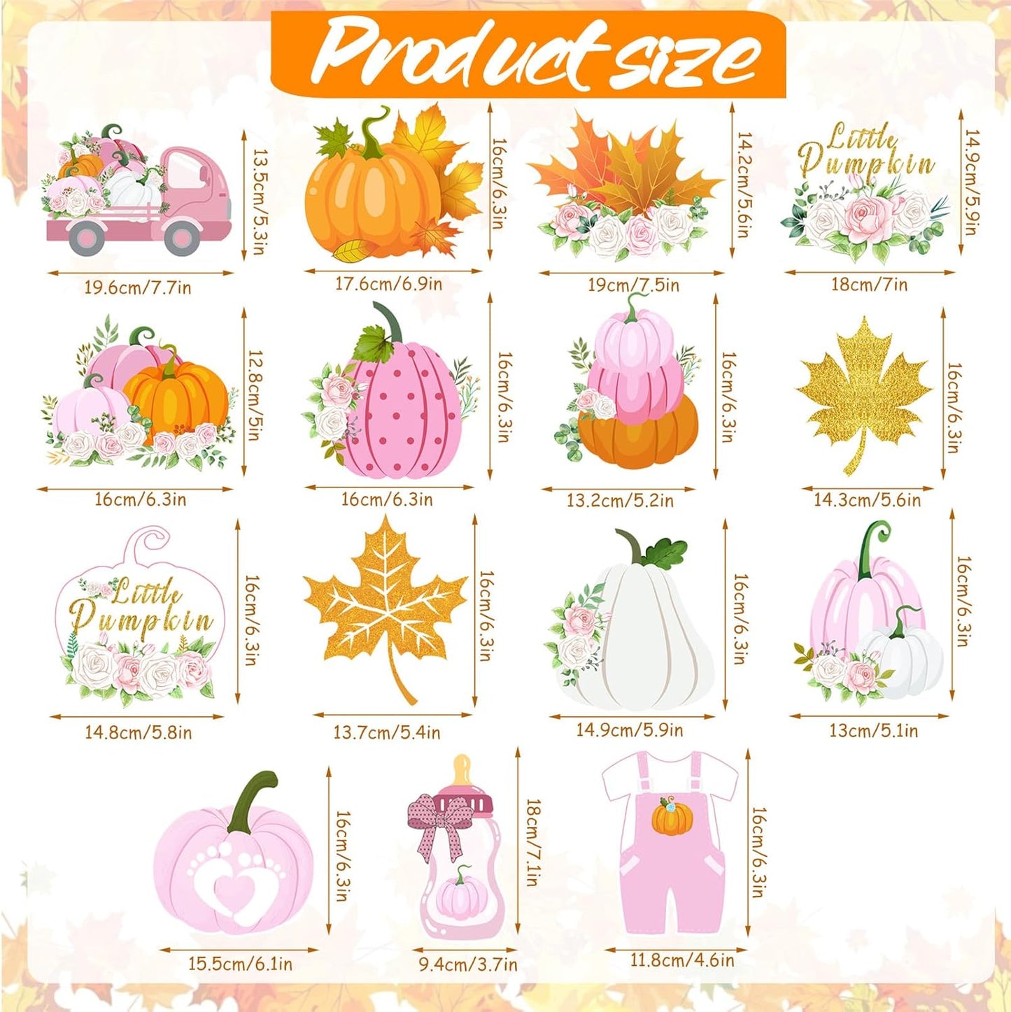 36pcs Thanksgiving Little Pumpkin Party Hanging Swirls Decor,Pink Girl Little Pumpkin Thankgiving Hanging Swirls, Fall Themed Maple Leaf Pumpkin Truck Ceiling Swirl for Birthday Decorations