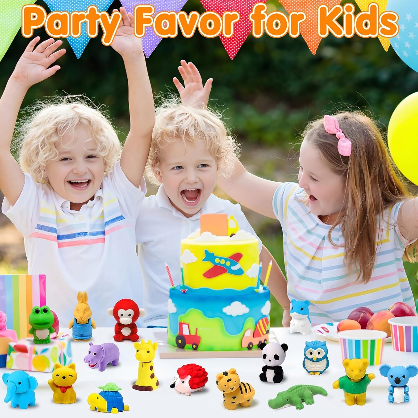 16 Pack Animal 3D Erasers Desk Pets for Kids Pencil Erasers Bulk Gifts for Classroom Prizes,Game Reward,Treasure Box,Goodie Bag Stuffers,Pinata Filler,Party Favors,Puzzle Mini Toys School Supplies