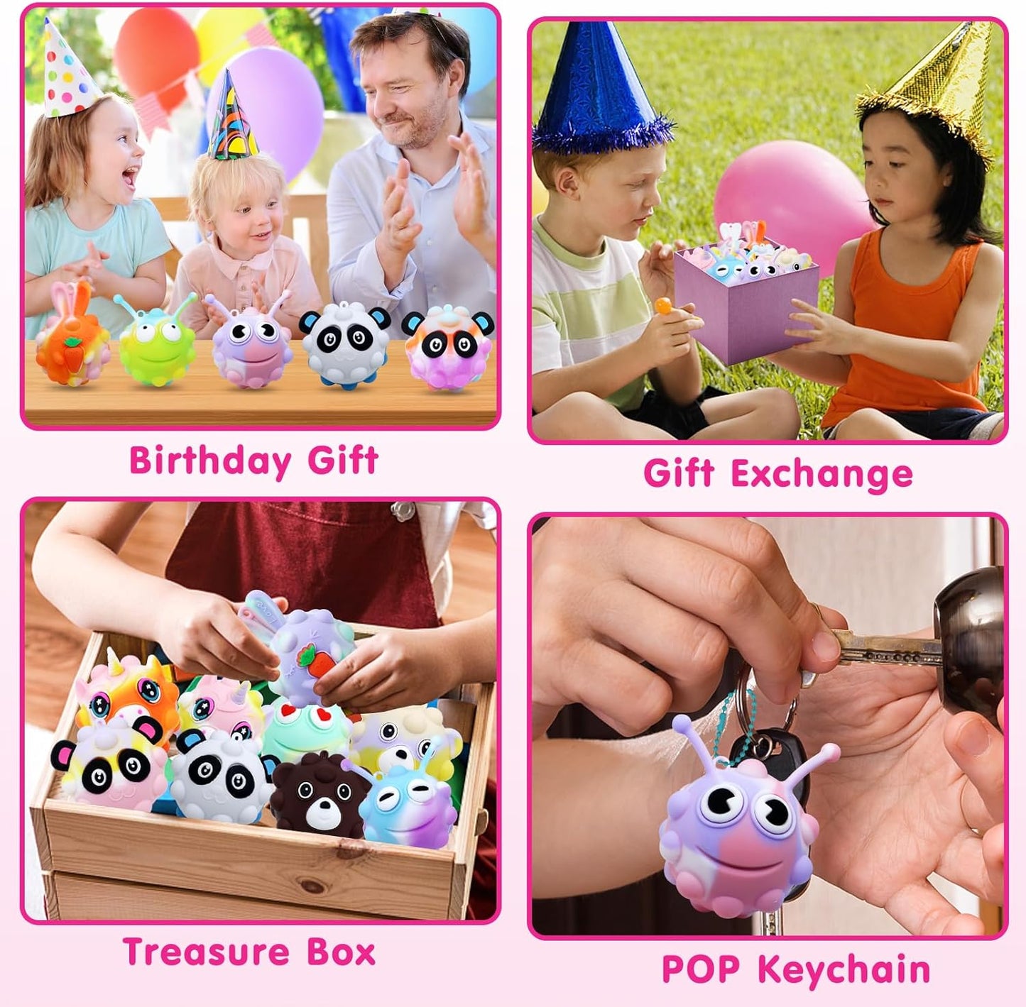 18 PACK Animal Pop Balls Party Favors for Kids,3D Pop Balls Fidget Toys,Birthday Gifts for Boys & Girls,Goodie Bag Stuffers,Pinata Stuffers,Carnival Prizes,Treasure Box Toys,Kids Prizes