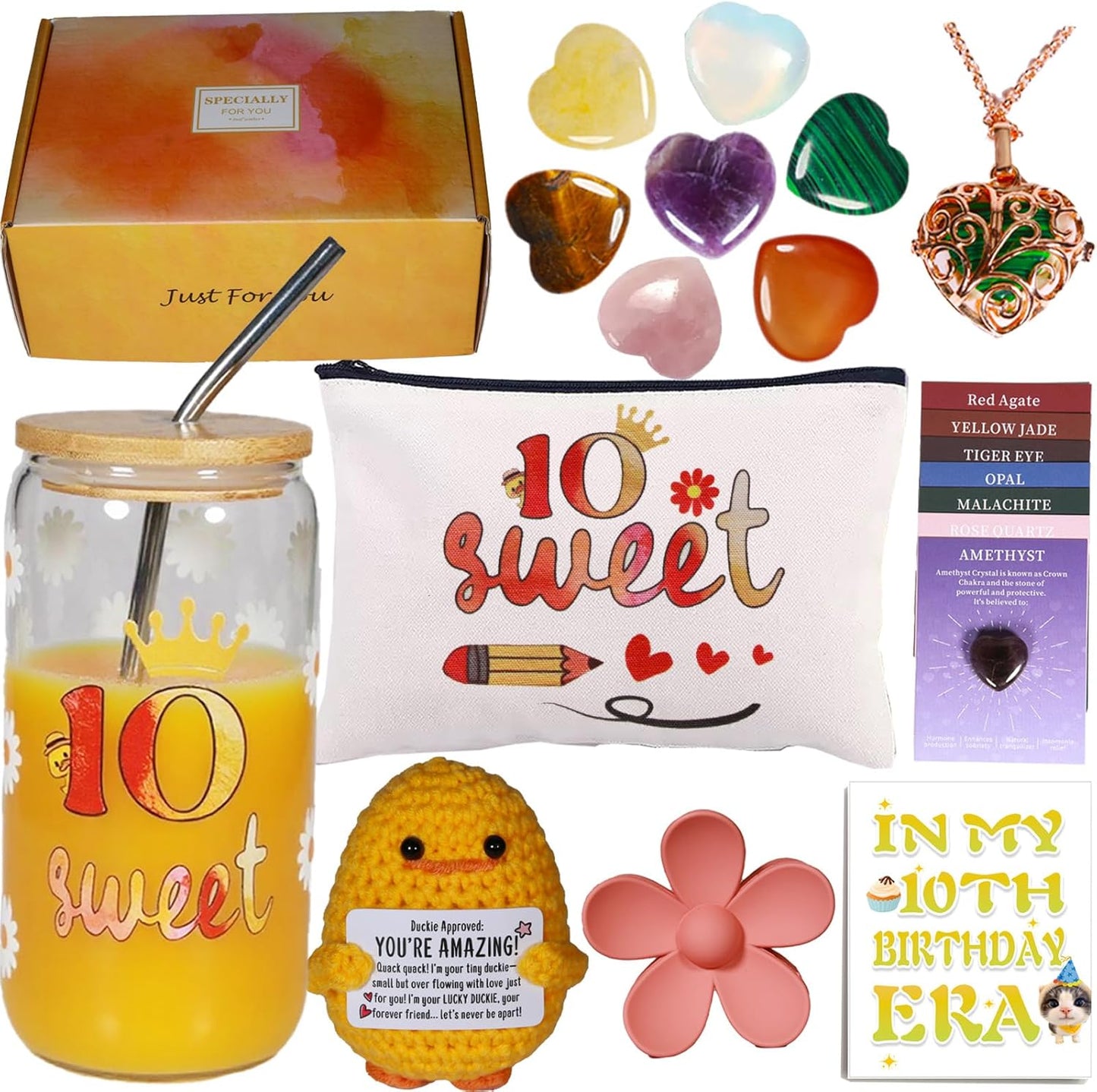 10 Year Old Girl Gifts, Unique Sweet 10 Year Old Birthday Gift Ideas, Happy 10th Birthday Decorations Gifts for Teenager Girls, Younger Sister, Daughters, Granddaughters