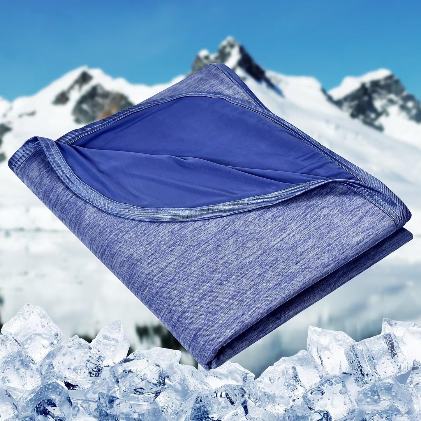 HOMFINE Cooling Blankets for Hot Sleepers - Summer Blanket Thin Lightweight Breathable Soft Double Side Enhanced Cooling for Bed Couch Sofa, Keep Cool for Night Sweats (Dark Blue, 60 x 80 inches)