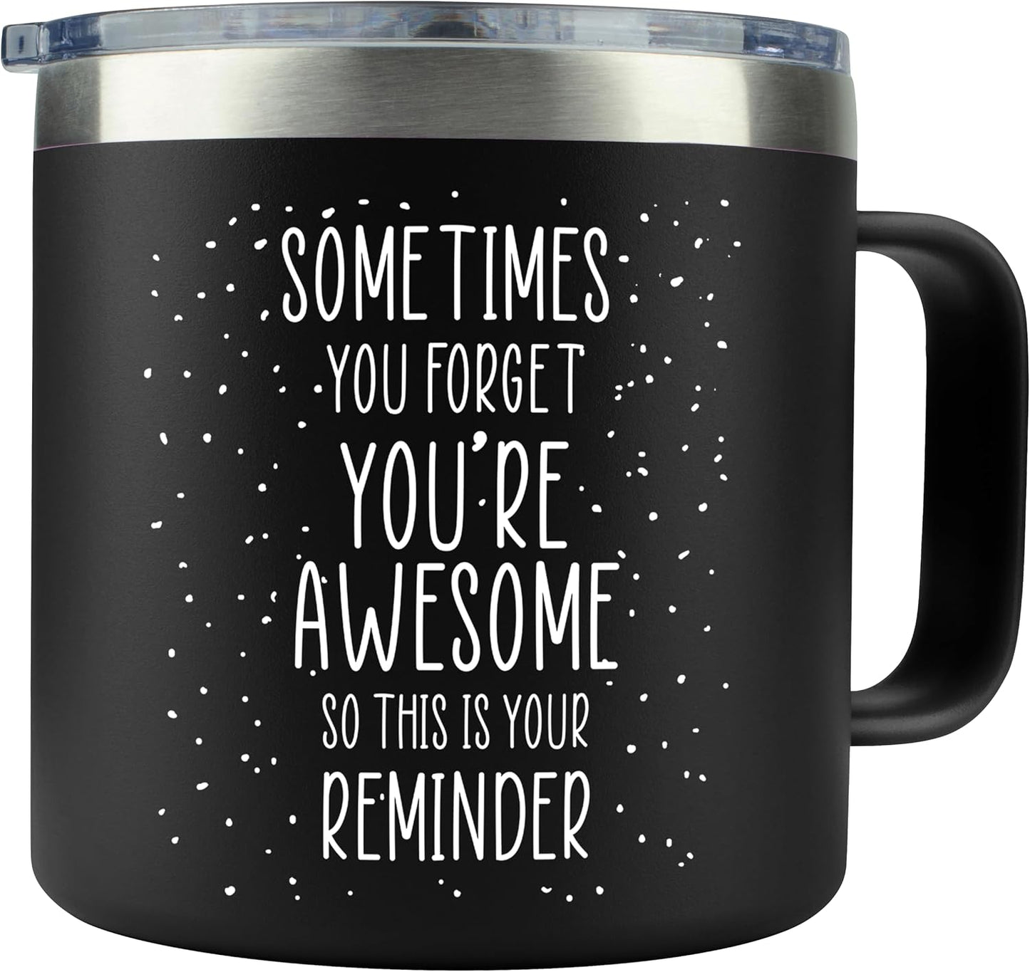 Dad Gifts for Fathers Day Cup - Sometimes You Forget Your Awesome Gifts 14oz Black Mugs for Fathers Thinking of You Gift for Men Coffee Lovers Birthday Gift Ideas Dad Presents for Birthday Awesome Mug