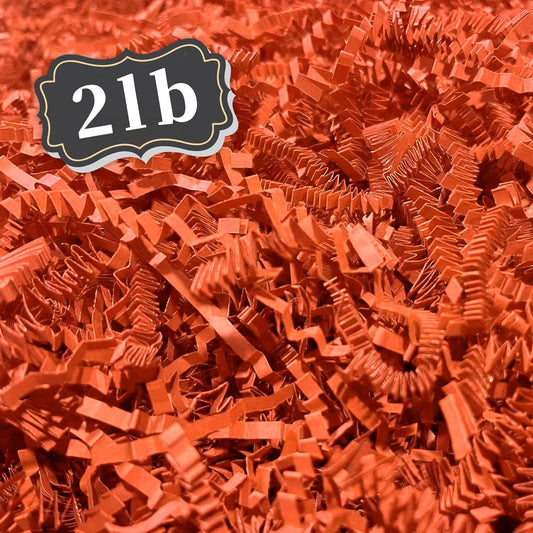 ZEBMOON 2 LB Orange Crinkle Cut Paper Shred Filler Great for Gift Wrapping, Basket Filling, Birthday, Wedding, Halloween, Thanksgiving, Christmas Day, New Year Party Decorations Filling Supplies