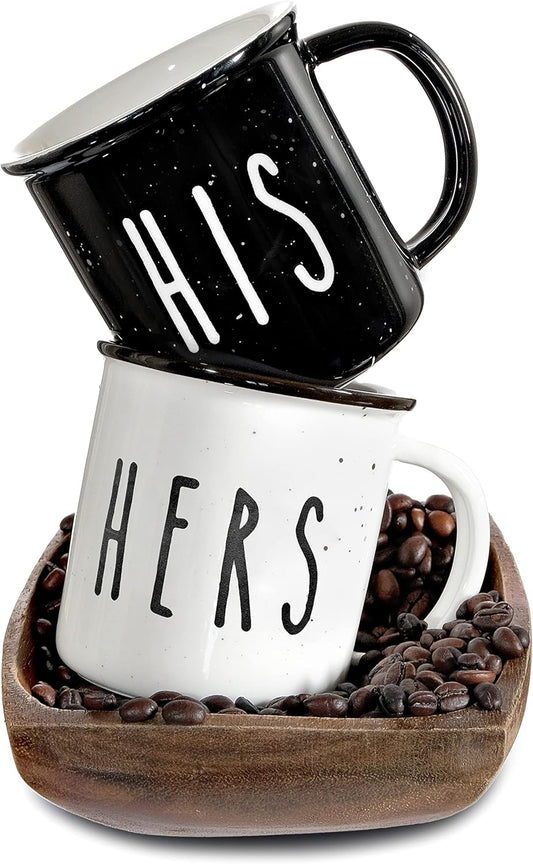MAINEVENT His And Hers Mugs Set Of 2 Coffee Mug 11 Ounce, Cute Matching Coffee Mug Couples for Anniversary, Engagement Him Her Gift