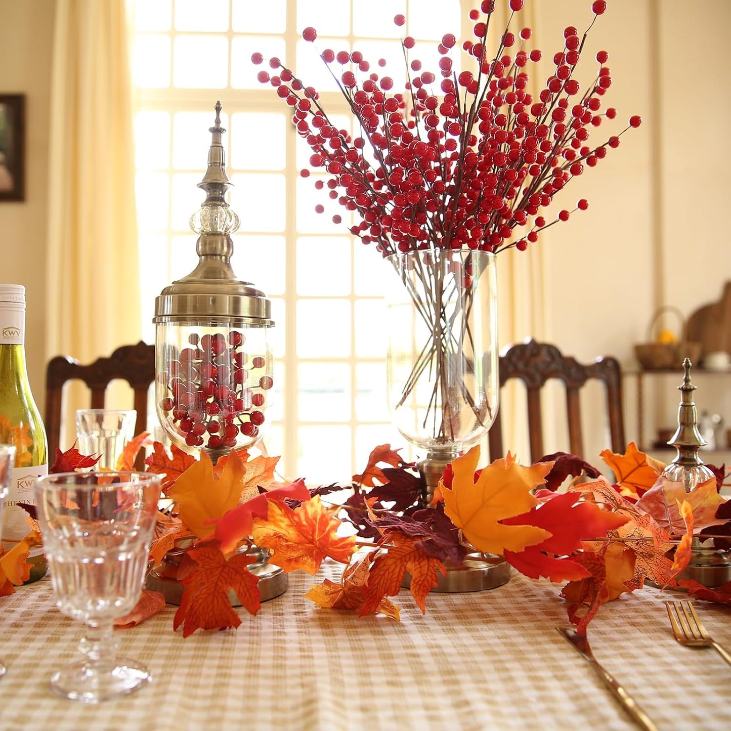 Joyhalo 6 Pack Fall Garland, Maple Leaves Garland Indoor Outdoor Fall Decor,Hanging Maple Leaves for Mantle,Door Frame,Fireplace and Thanksgiving Decor