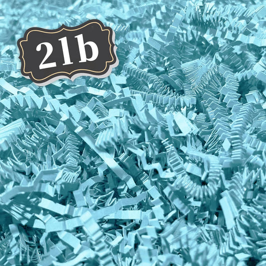 ZEBMOON 2 LB Sky Blue Crinkle Cut Paper Shred Filler Great for Gift Wrapping, Basket Filling, Birthday, Wedding, Halloween, Thanksgiving, Christmas Day, New Year Party Decorations Filling Supplies