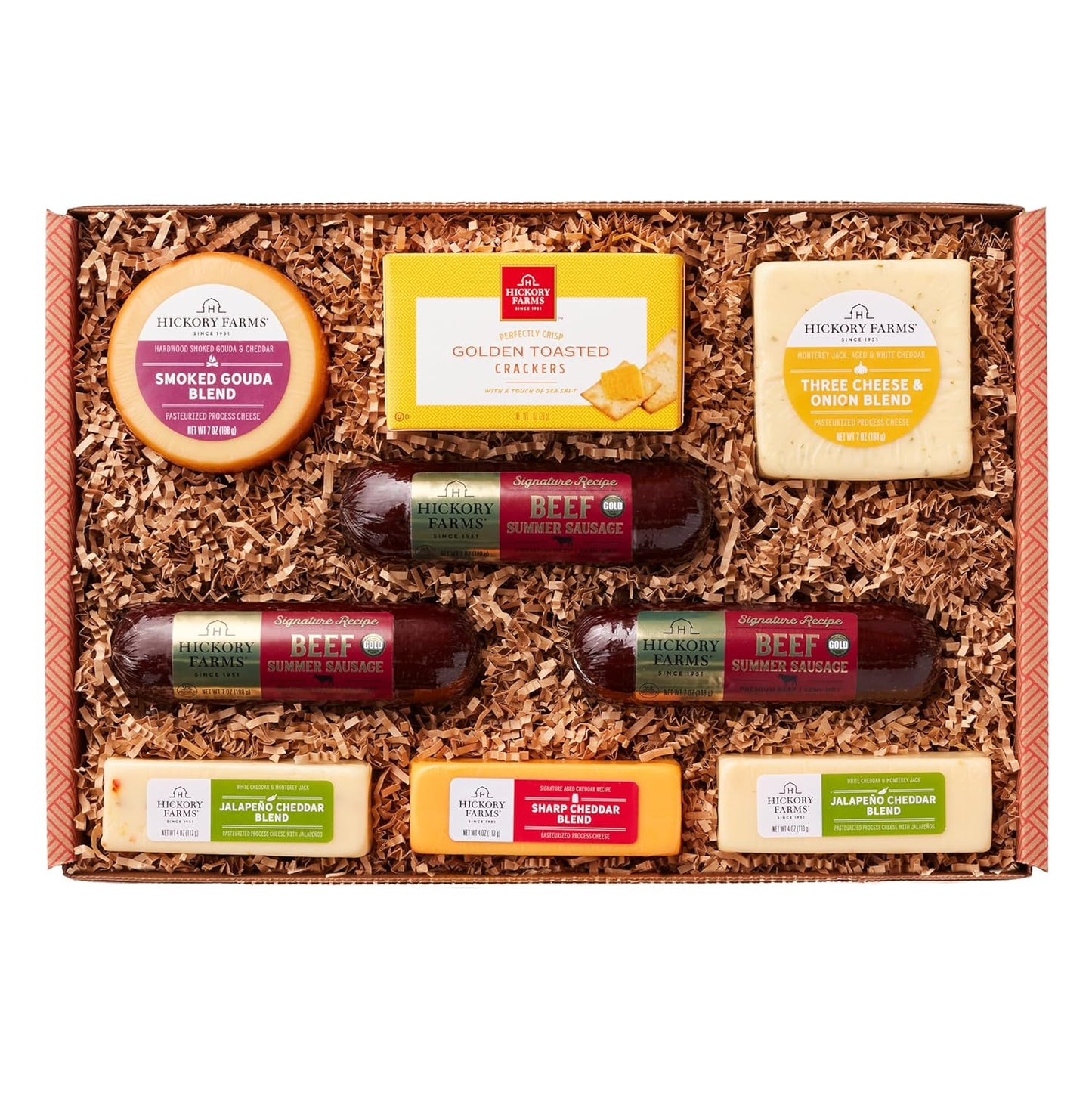 Hickory Farms Signature Beef Meat and Cheese Gift Basket (Large) - Box Set | Charcuterie Board Food | Summer Sausage | Father's Day | Mother's Day | Easter | Christmas | Holiday | Housewarming | Gourmet | Sympathy | Care Package