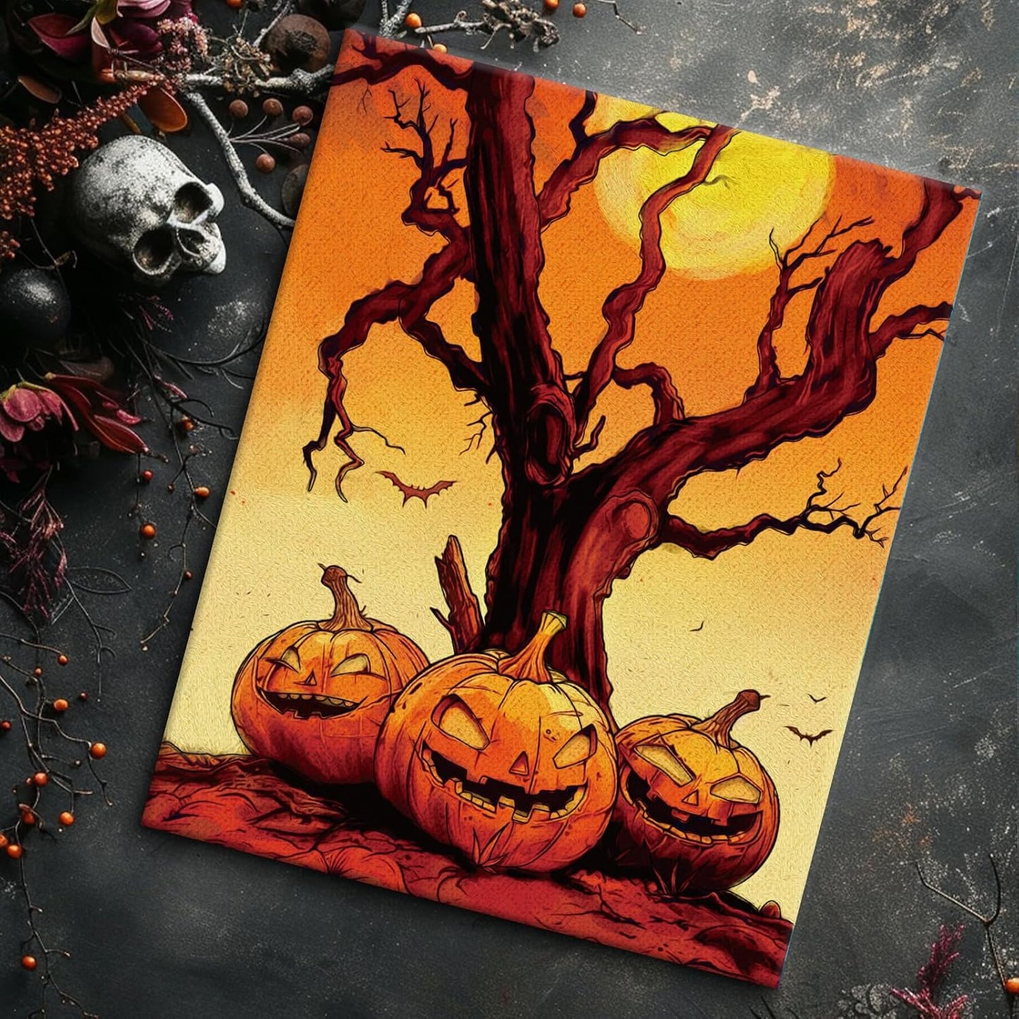 4 Pack Pre Drawn Canvas to Paint for Adults Halloween Sip and Paint Kit Party Supplies Couples Painting Kit Date Night Canvas Painting Kit Stretched Canvas for Painting 8 x 10 Inch