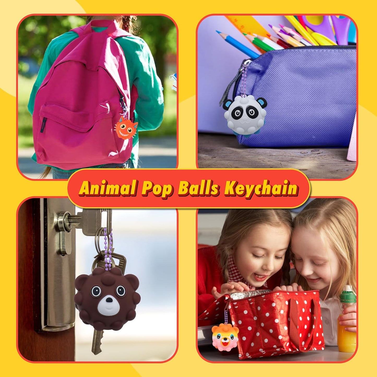 24PACK Animal Pop Balls Fidget Toys, Party Favors for Kids, Goodie Bag Stuffers, Pinata Stuffers, Treasure Box Toys, Prizes for Kids, Carnival Prizes, Birthday Gifts, School Rewards Prizes