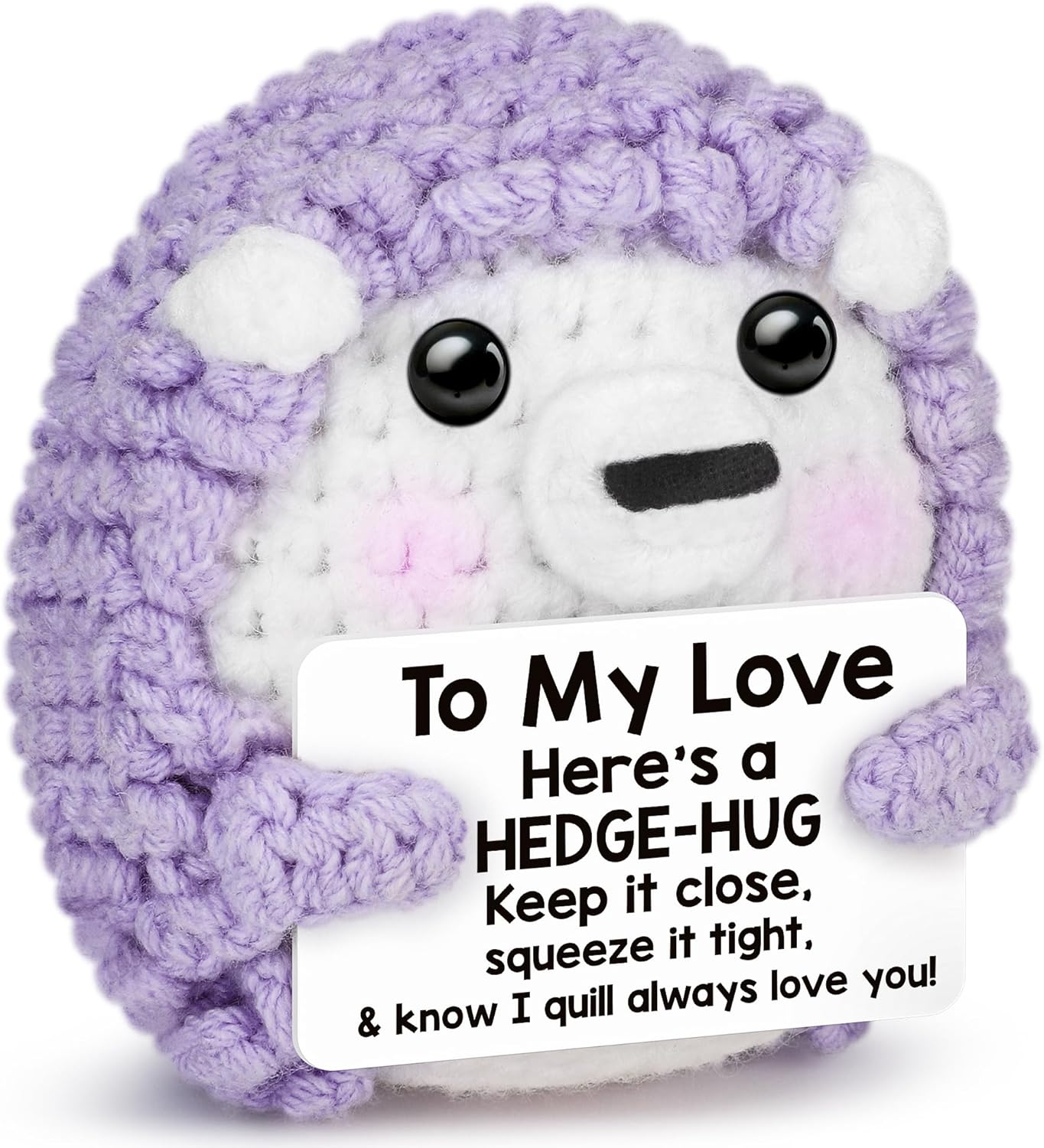 I Love You Gifts for Him Her Women Men, To My Boyfriend Girlfriend Wife Husband Present, Romantic Handmade Cute Crochet Hedgehog for Couple Fiance Birthday Anniversary Wedding Easter Mothers Day Decor