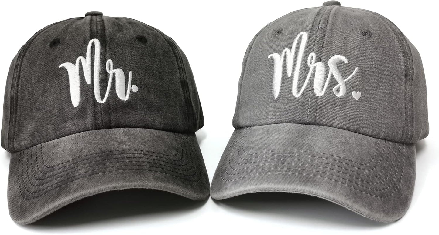 Hepandy Mr Mrs Mom Dad Captain First Mate Mama and Mini Baseball Hats