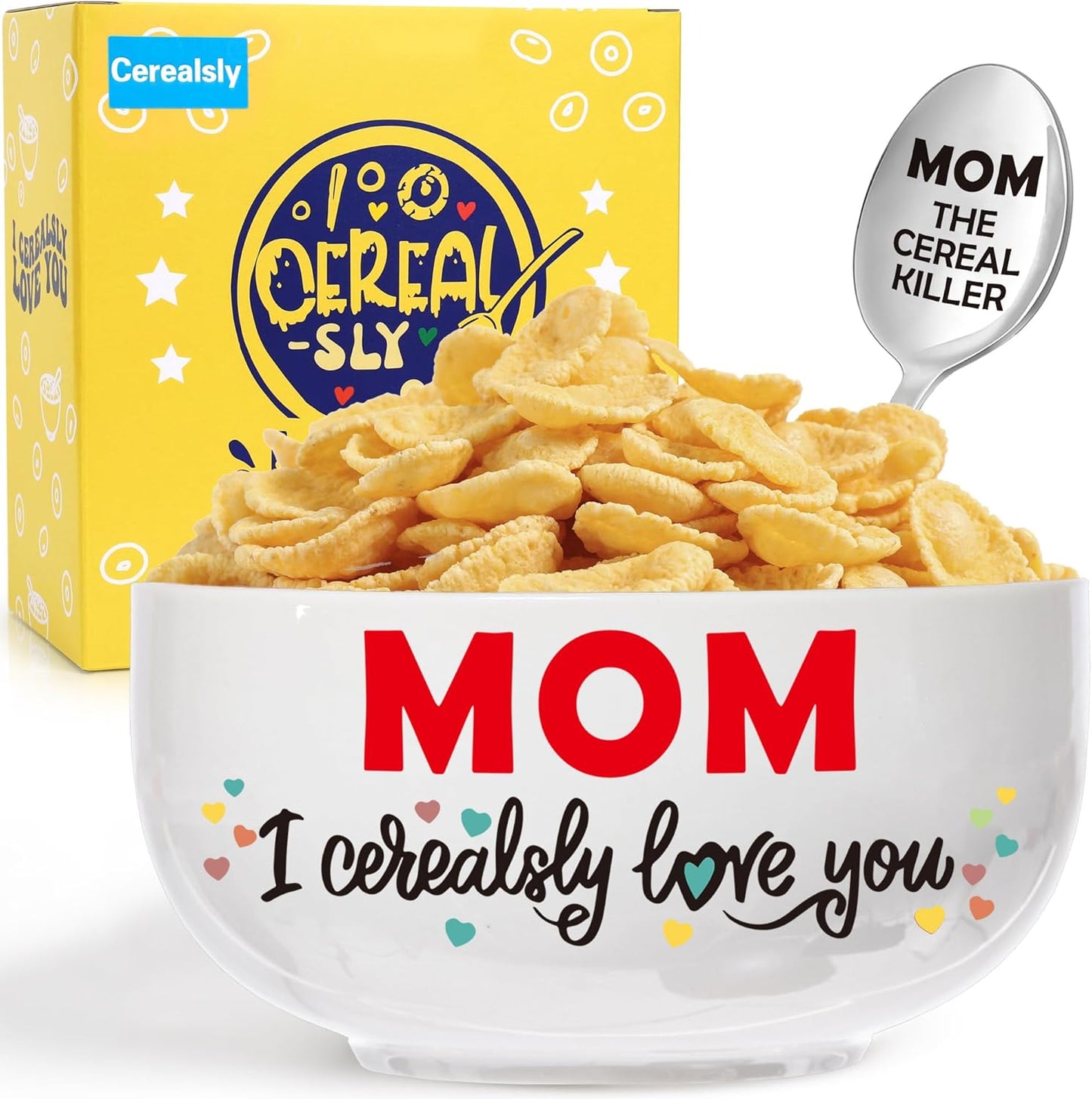 Unique Mom Birthday Gifts from Daughter Son, Mom I Cerealsly Love You, Funny Moms Gift Ideas for Christmas from Kids, Best Moms Ever Gifts, Cereal Bowl Presents Box