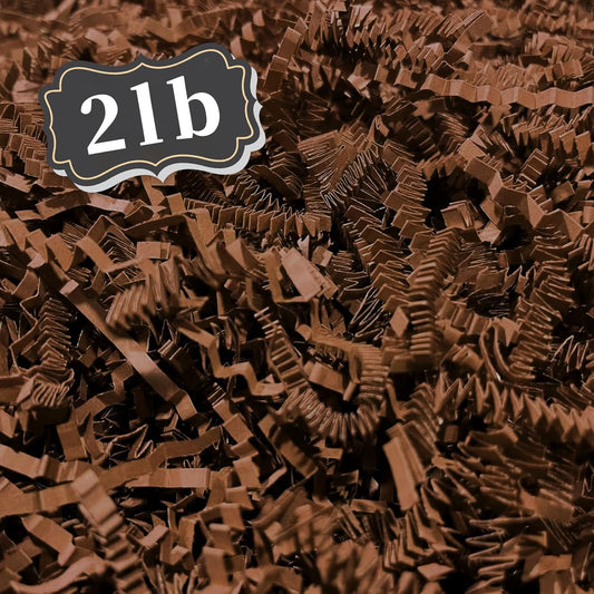 ZEBMOON 2 LB Brown Crinkle Cut Paper Shred Filler Great for Gift Wrapping, Basket Filling, Birthday, Wedding, Halloween, Thanksgiving, Christmas Day, New Year Party Decorations Filling Supplies