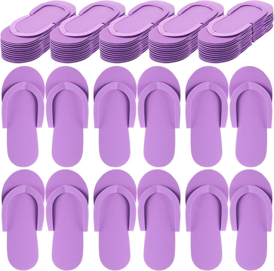 JenPen 60 Pairs Disposable Pedicure Slippers Foam Flip Flops Disposable Flip Flops Multi Color Foldable Pedicure Slippers for Guests Salon Spa Hotel Women