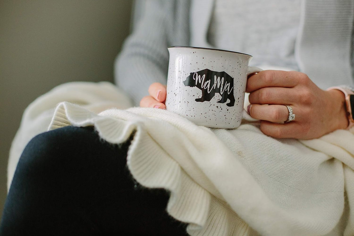Farmhouse Mama Bear & Papa Bear Funny Campfire Couples Coffee Mug Set | 14oz Ceramic Mugs | Mama Bear Mug, Papa Bear Mug | Perfect for Parents