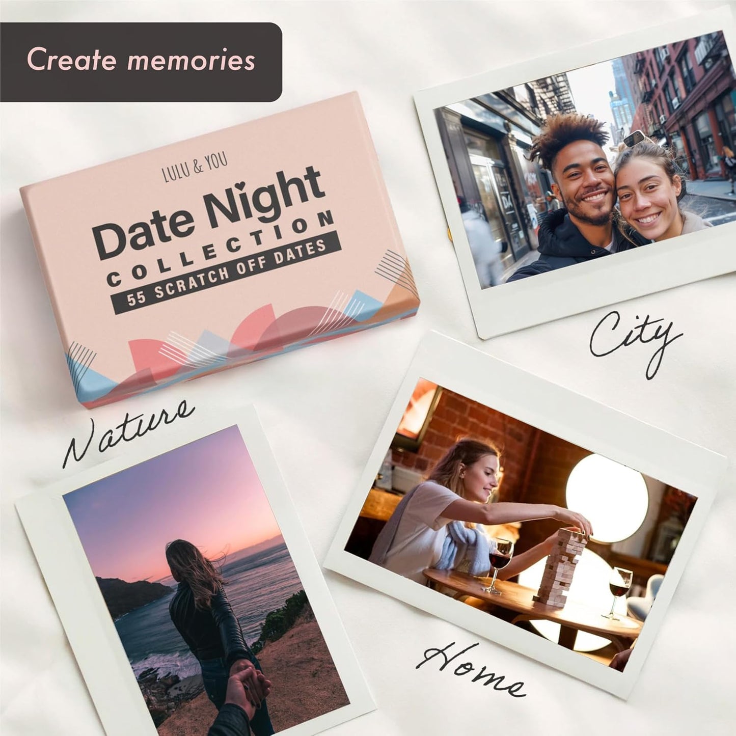 Lulu & You 55 Scratch Off Date Night Ideas for Couples - Have Fun with Our Date Night Cards - Wedding Gift & Bridal Shower Gift Idea - Appropriate for All Audiences