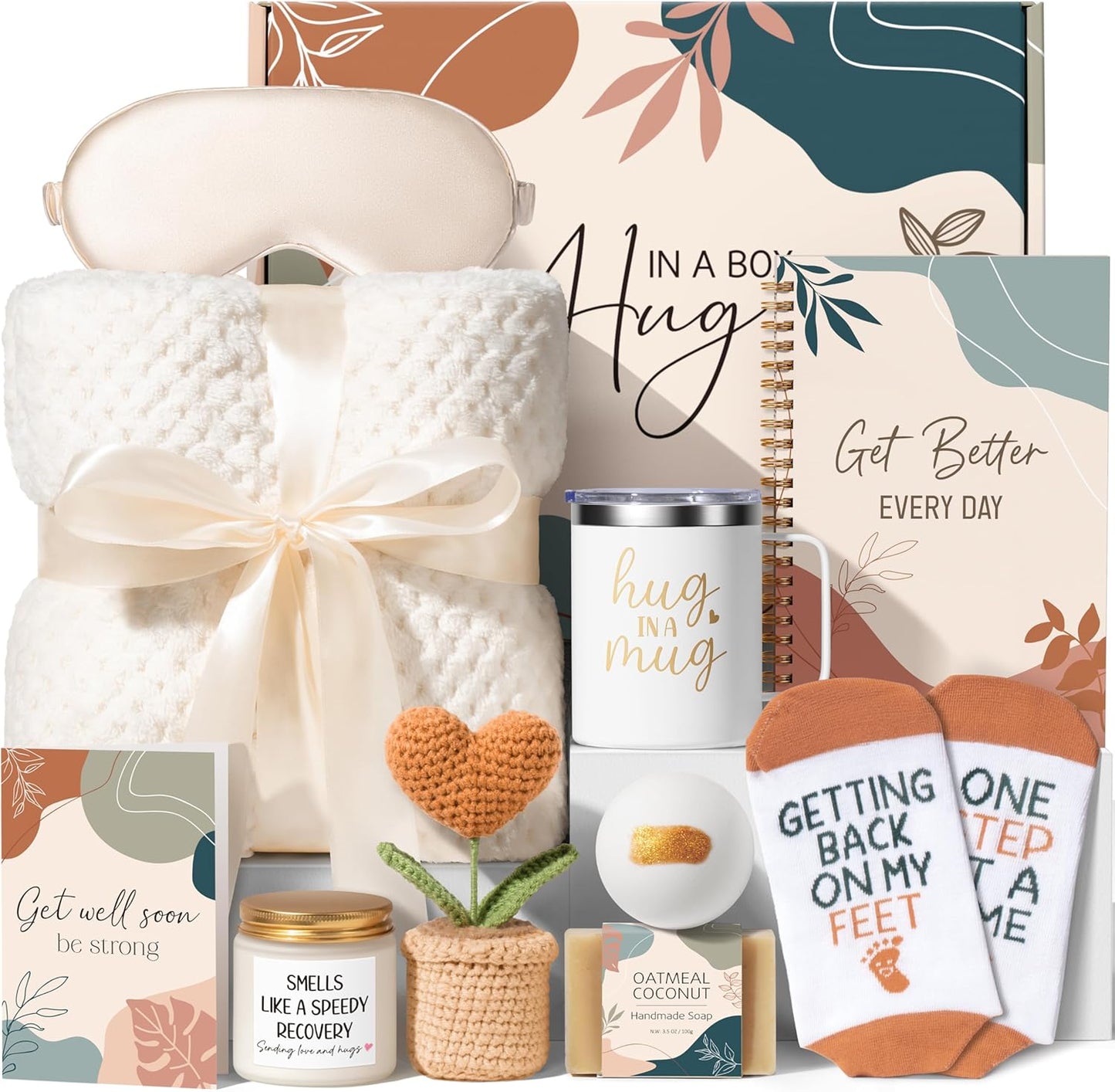 Get Well Gifts for Women After Surgery Recovery, Get Well Soon Gift Baskets for Women Chemo Care Package, Thinking of You Cancer Care Gifts for Sick Friends, Feel Better Encouragement Comfort Gift Box