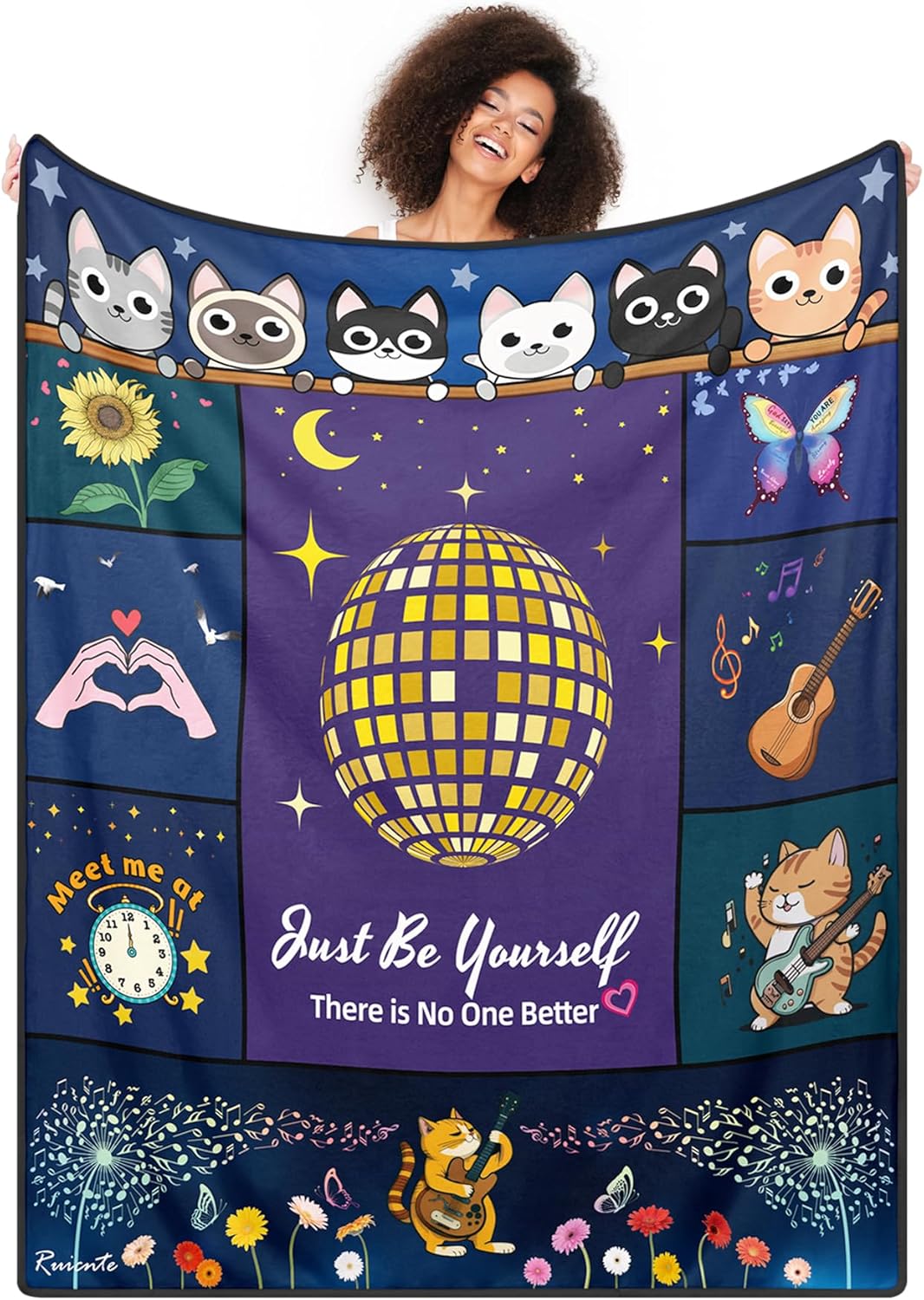 Flannel Throw Blanket Birthday Gift for Fans 50×60 inch,Cat Mom Gifts Blanket for Women Boy Girls,Sister Gifts Blankets Who Love Cats,Inspirational Gifts Blanket for Sister,Music Album Themed Blankets