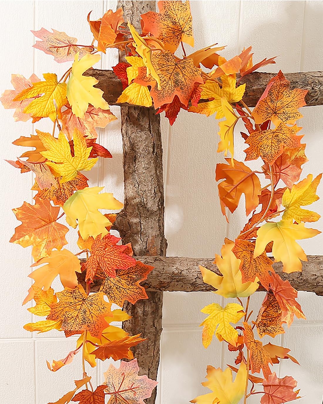Fall Garland Fall Leaves Garland for Thanksgiving Decorations Home Outdoor Decor (3 Pcs)