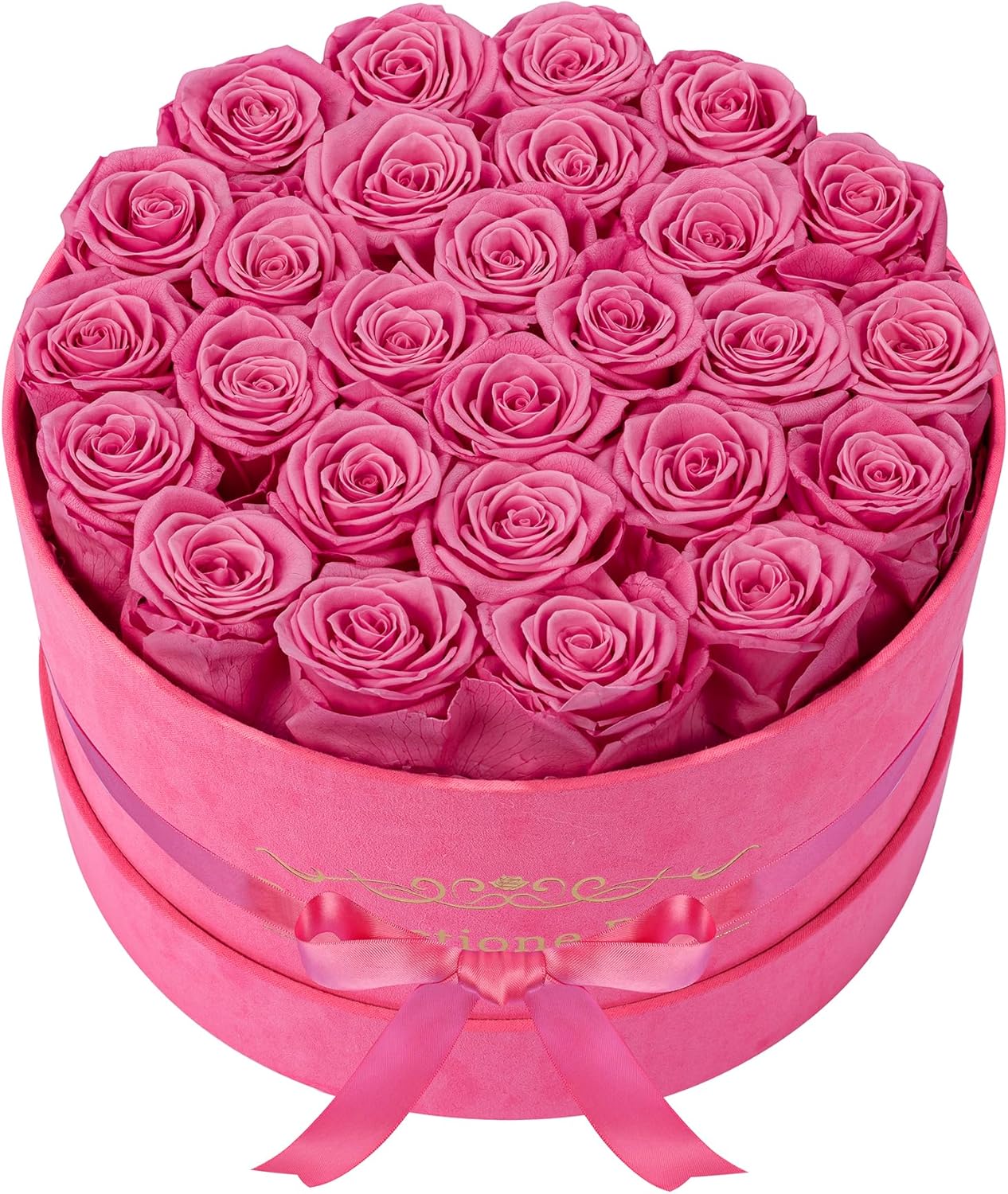 Perfectione Roses 27 Roses in a Box, Mothers Day Rose, Preserved Flowers for Her, Flowers for Delivery Birthday Gifts for Women (Velvet Pink)