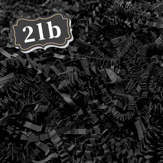 ZEBMOON 2 LB Black Crinkle Cut Paper Shred Filler Great for Gift Wrapping, Basket Filling, Birthday, Wedding, Halloween, Thanksgiving, Christmas Day, New Year Party Decorations Filling Supplies