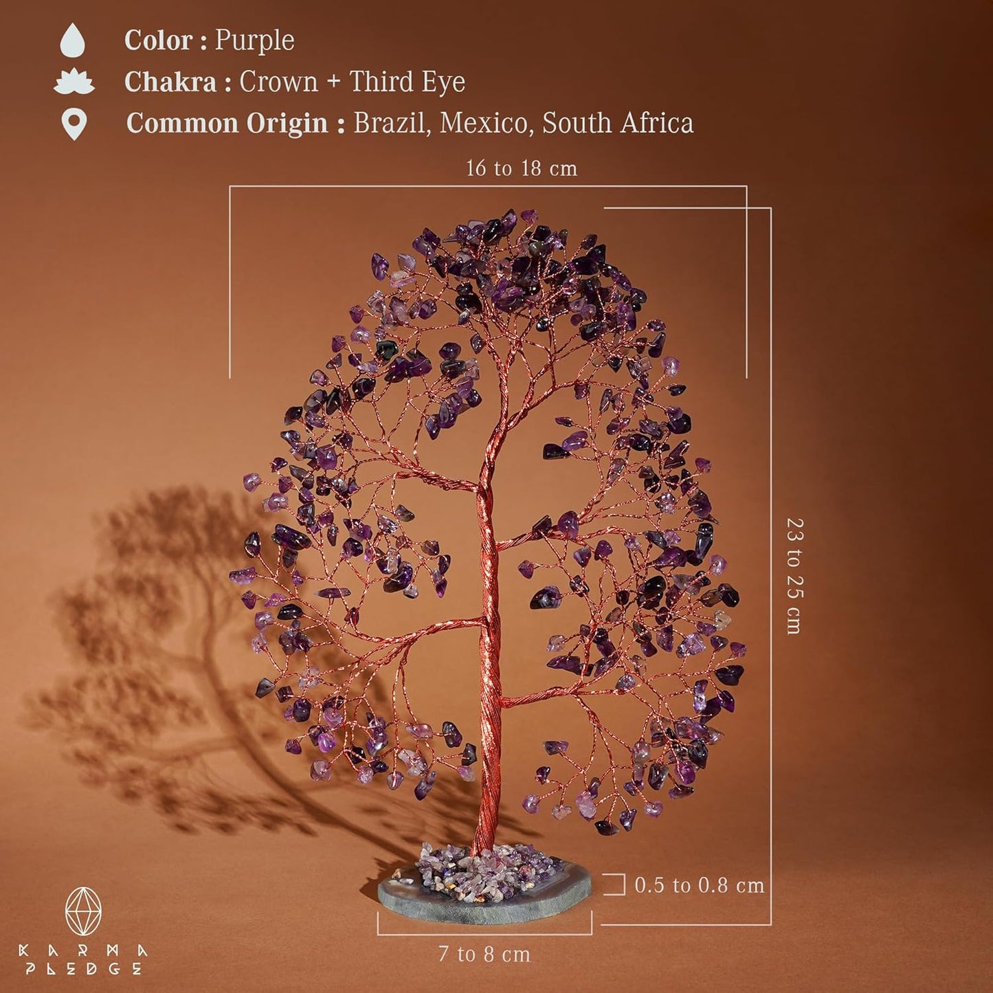 Crystal Trees for Home and Office Decoration, Amethyst Chakra Healing Crystals Feng Shui Handmade Trees for Positive Energy, Money, Good Luck, Christmas Decor, Birthday Gifts for Women, Mom