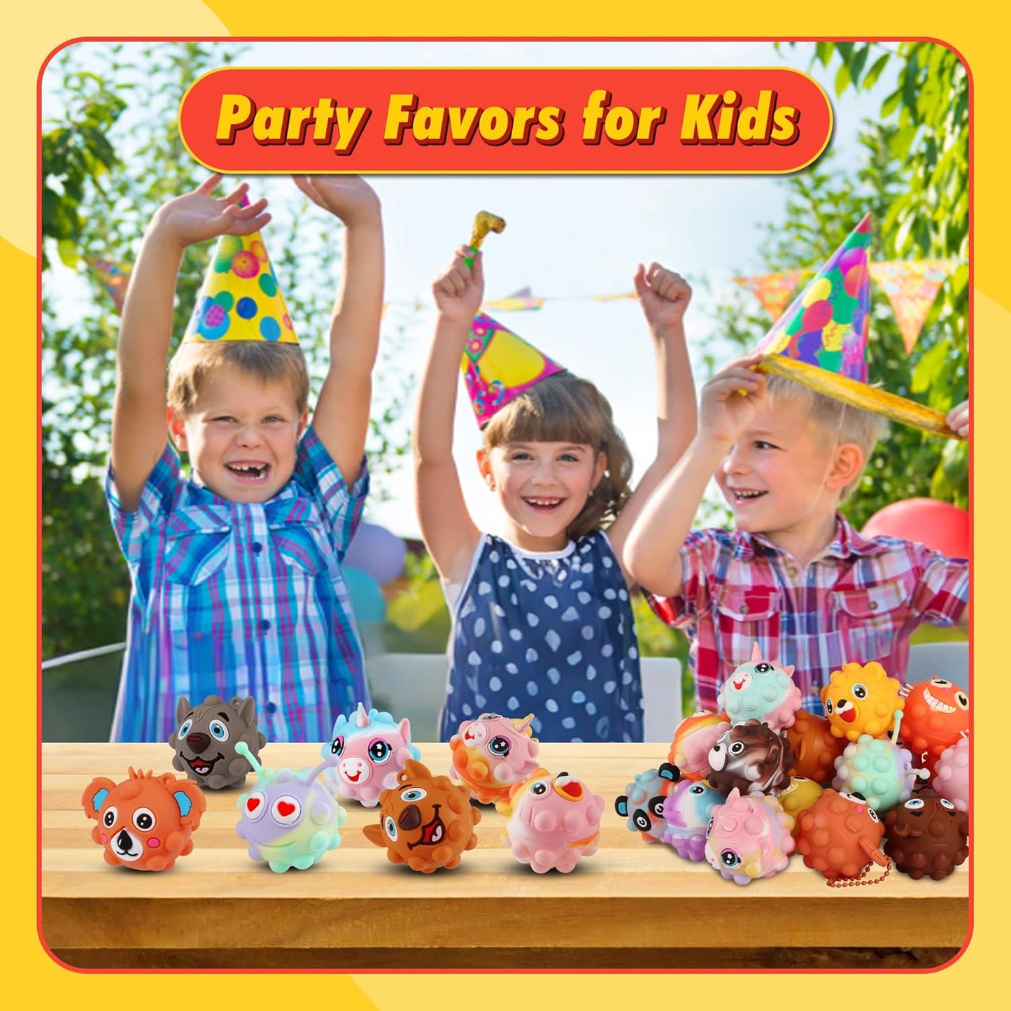 24PACK Animal Pop Balls Fidget Toys, Party Favors for Kids, Goodie Bag Stuffers, Pinata Stuffers, Treasure Box Toys, Prizes for Kids, Carnival Prizes, Birthday Gifts, School Rewards Prizes