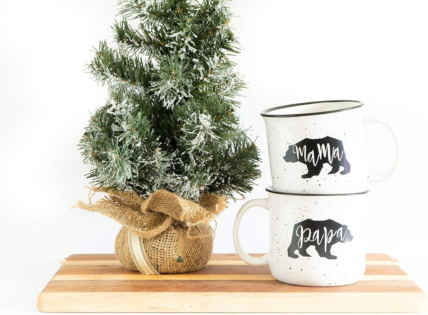 Farmhouse Mama Bear & Papa Bear Funny Campfire Couples Coffee Mug Set | 14oz Ceramic Mugs | Mama Bear Mug, Papa Bear Mug | Perfect for Parents