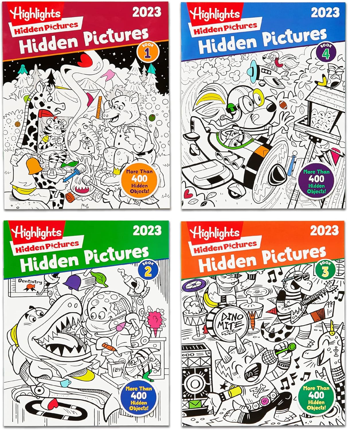 Highlights Hidden Pictures 2023 Special Edition Activity Books for Kids Ages 6 and Up - 4-Book Set of Travel-Friendly Seek-and-Find Activities with Hundreds of Hidden Objects