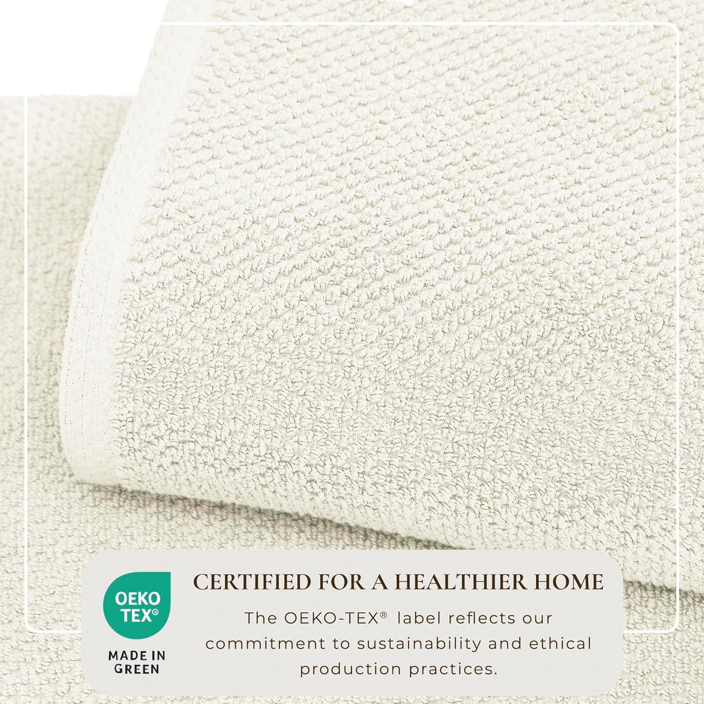 Great Bay Home Ivory Bath Sheet - 100% Cotton Oversized 2 Pack 68x35 Towel Set - Absorbent, Quick-Drying, Durable Bath Sheet for Bathroom Decor - Low-Twist, Two-Ply Fibers