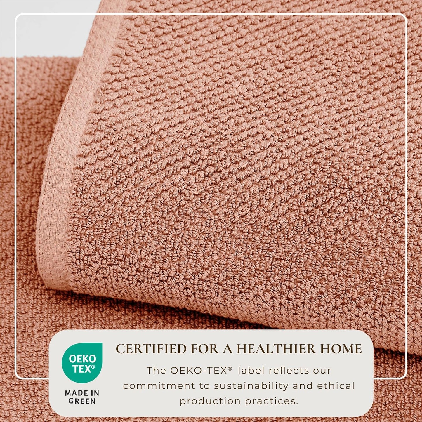 Great Bay Home Pink Hand Towels - 100% Cotton 6 Pack 26x16 Hand Towel Set - Absorbent, Quick-Drying, Durable Towels for Handroom Decor - Low-Twist, Two-Ply Fibers (Dusty Rose)