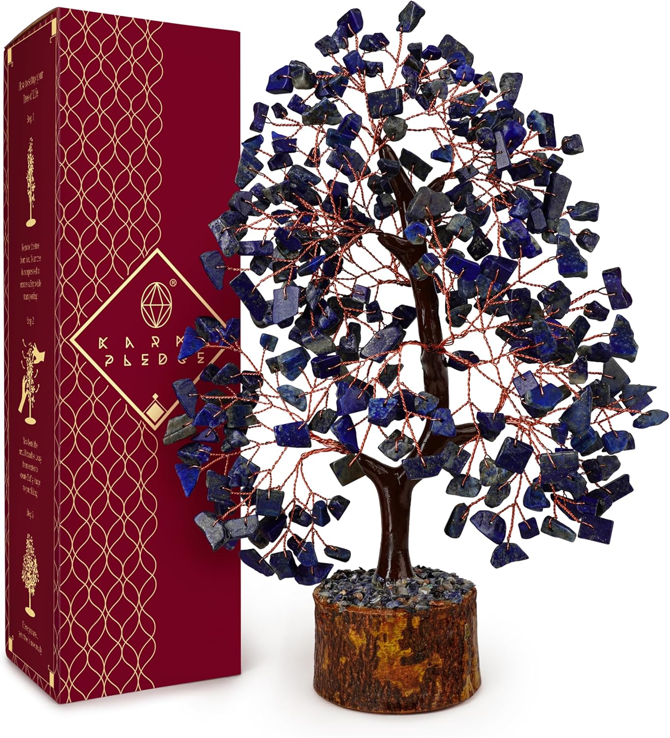 Crystal Tree of Life Lapis Lazuli Healing Crystal Trees for Home & Office Decor, Handmade Crystal Money Bonsai Trees for Positive Energy, Good Luck, Christmas Decor, Birthday Gifts for Women, Mom