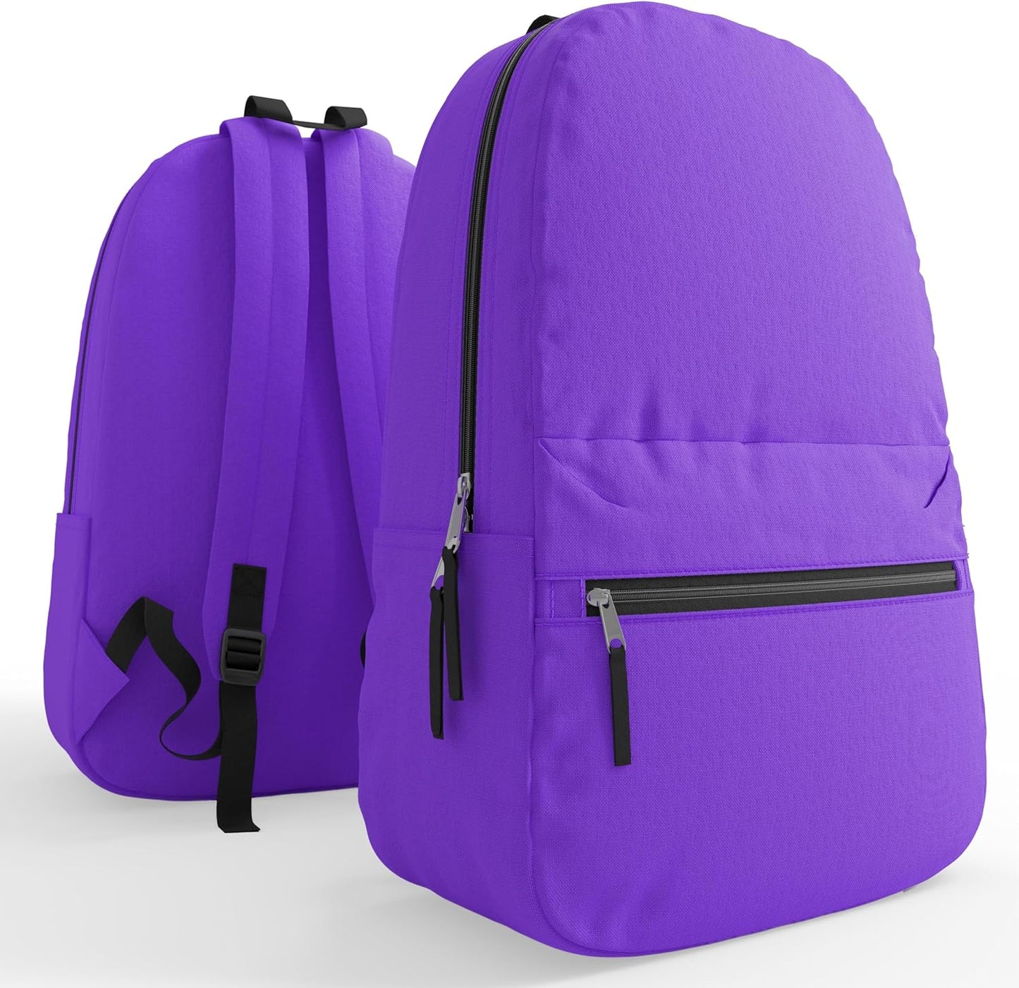 10 Pack Bulk Backpacks, Wholesale 17-Inch Lightweight Bookbags for Kids, Adults, School, Classroom, Travel, Gym Supplies with 1 Large, 1 Small Pocket, Perfect for Events, Corporate Bundles, Black