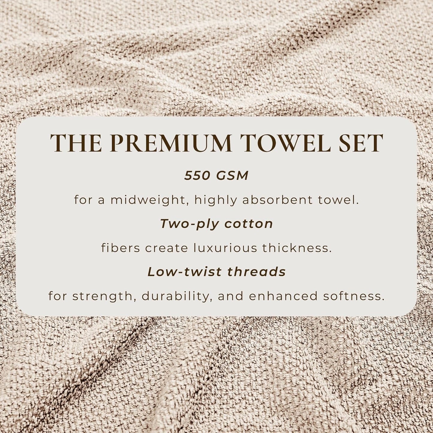 Great Bay Home Taupe Bath Towels - 100% Cotton 4 Pack 54x27 Bath Towel Set - Absorbent, Quick-Drying, Durable Towels for Bathroom Decor - Low-Twist, Two-Ply Fibers (Silver Cloud)