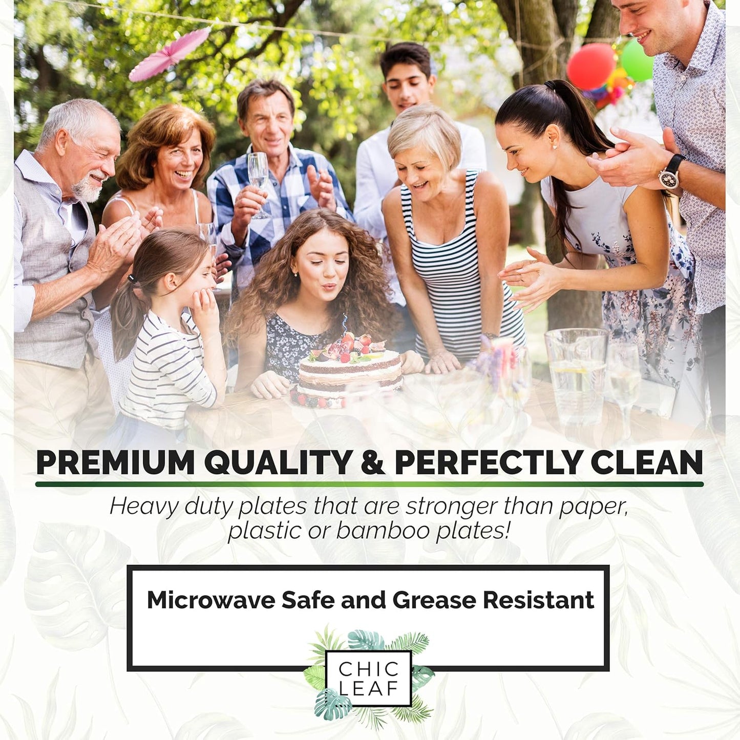 Chic Leaf Palm Leaf Bowls - Mini Disposable Bamboo Bowls for Weddings & Parties - Disposable Plates - Biodegradable & Compostable Party Supplies (5.5'' Square - 25 Pack)