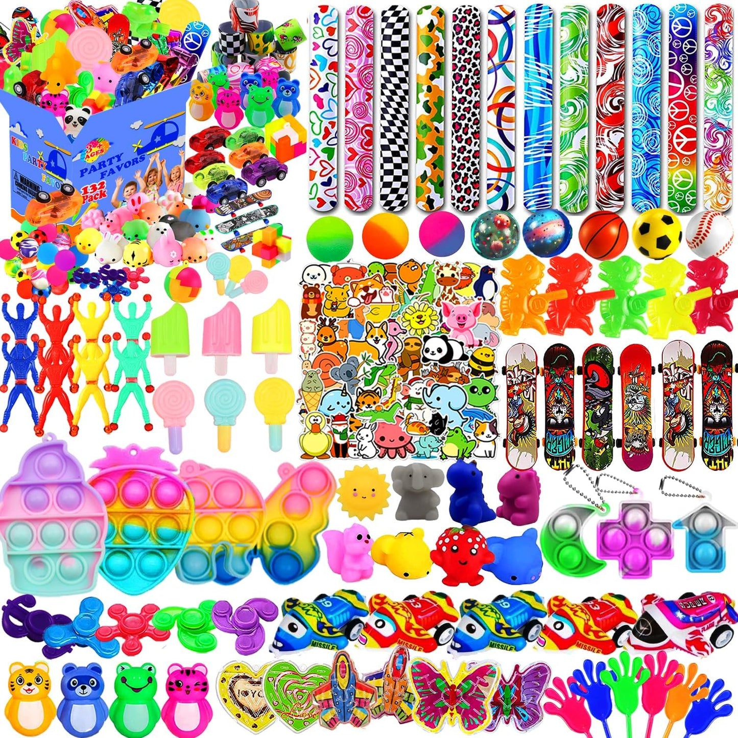 132 Pcs Party Favors - Assortment Treasure Box Toys for Kids 4-8, Classroom Prizes, Goodie Bags Stuffers, Christmas Stocking Stuffers, Pinata Fillers, Carnival Prizes