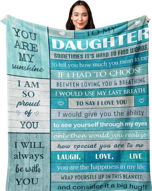 Daughter Gift from Mom Dad,Gifts for Daughter from Mothers Father,Birthday Gifts for Daughter,Daughter Gifts for Graduation Christmas Birthday Valentines Mothers Day Blanket 50x40in