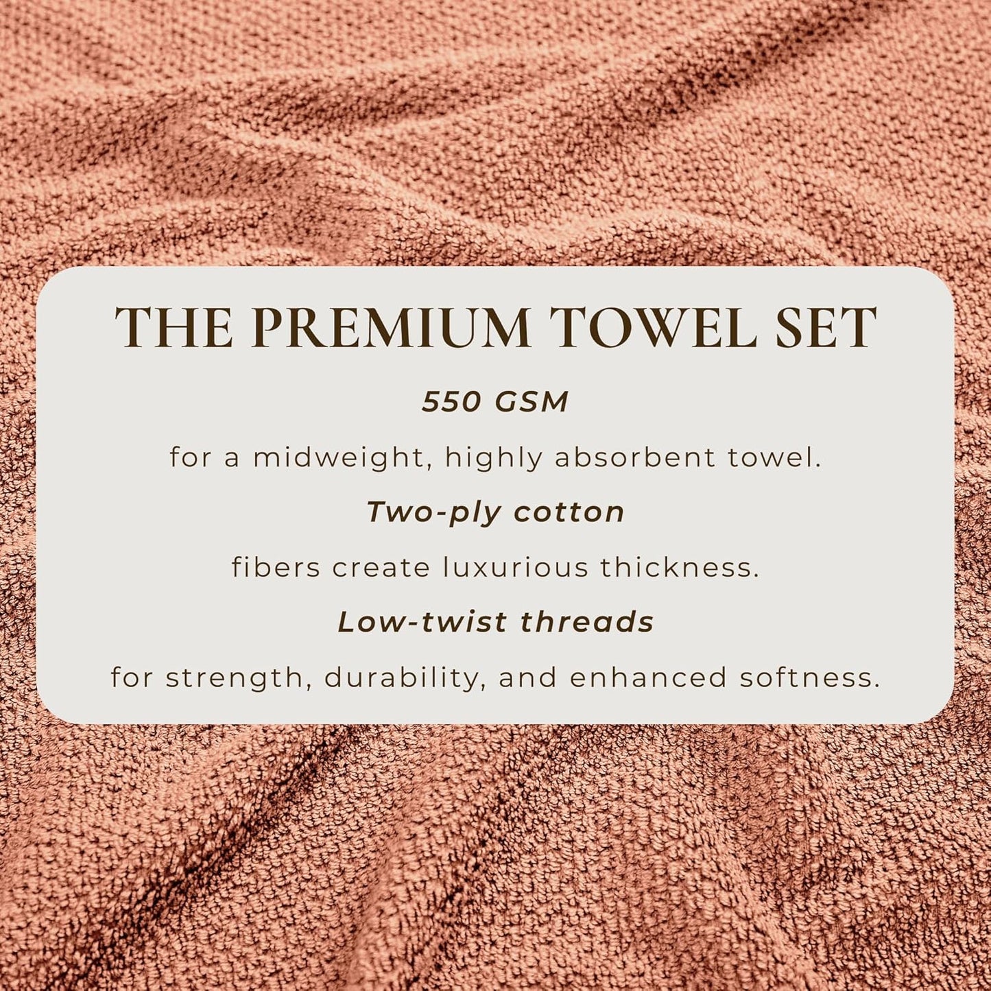 Great Bay Home Pink Hand Towels - 100% Cotton 6 Pack 26x16 Hand Towel Set - Absorbent, Quick-Drying, Durable Towels for Handroom Decor - Low-Twist, Two-Ply Fibers (Dusty Rose)
