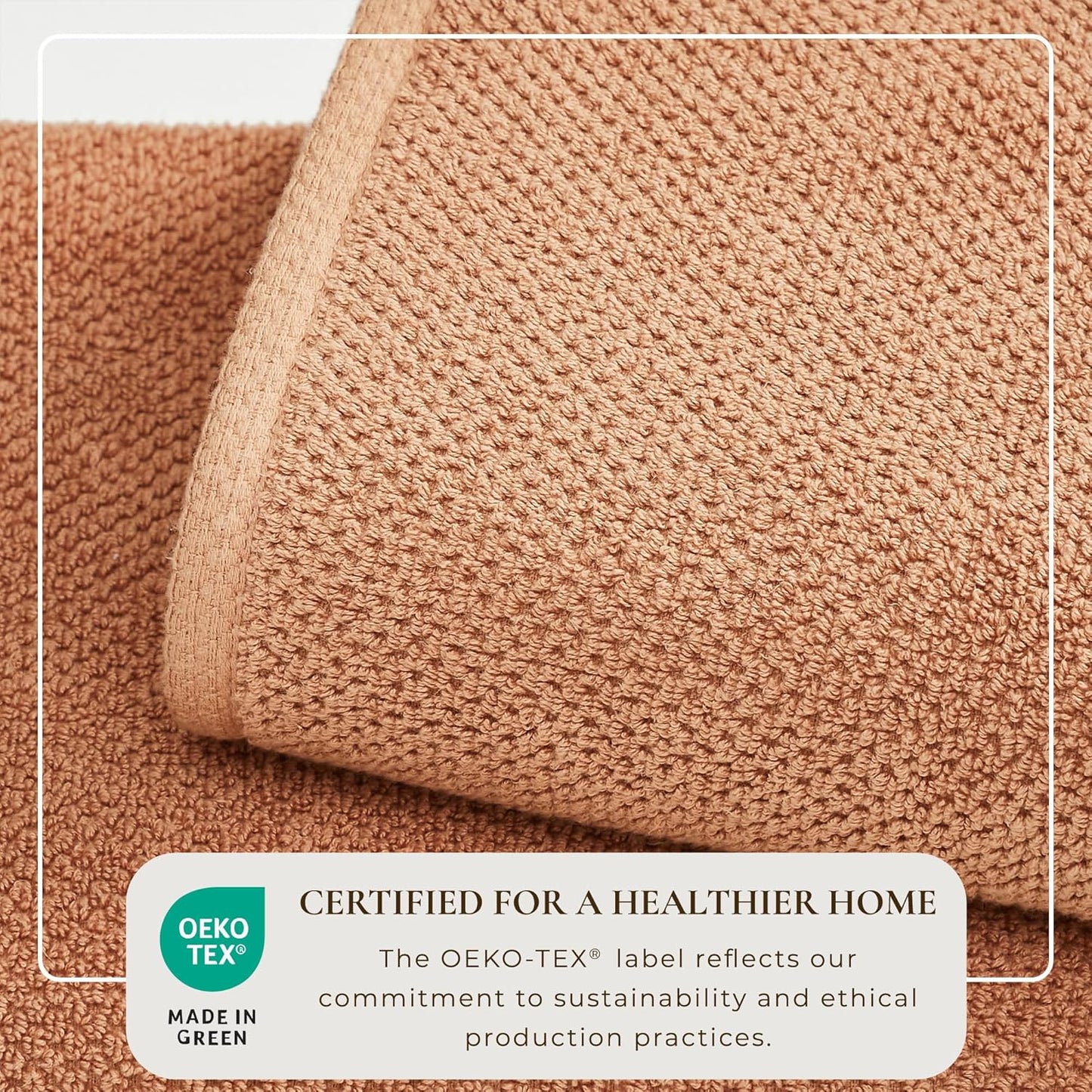 Great Bay Home Orange Hand Towels - 100% Cotton 6 Pack 26x16 Hand Towel Set - Absorbent, Quick-Drying, Durable Towels for Handroom Decor - Low-Twist, Two-Ply Fibers (Clay)