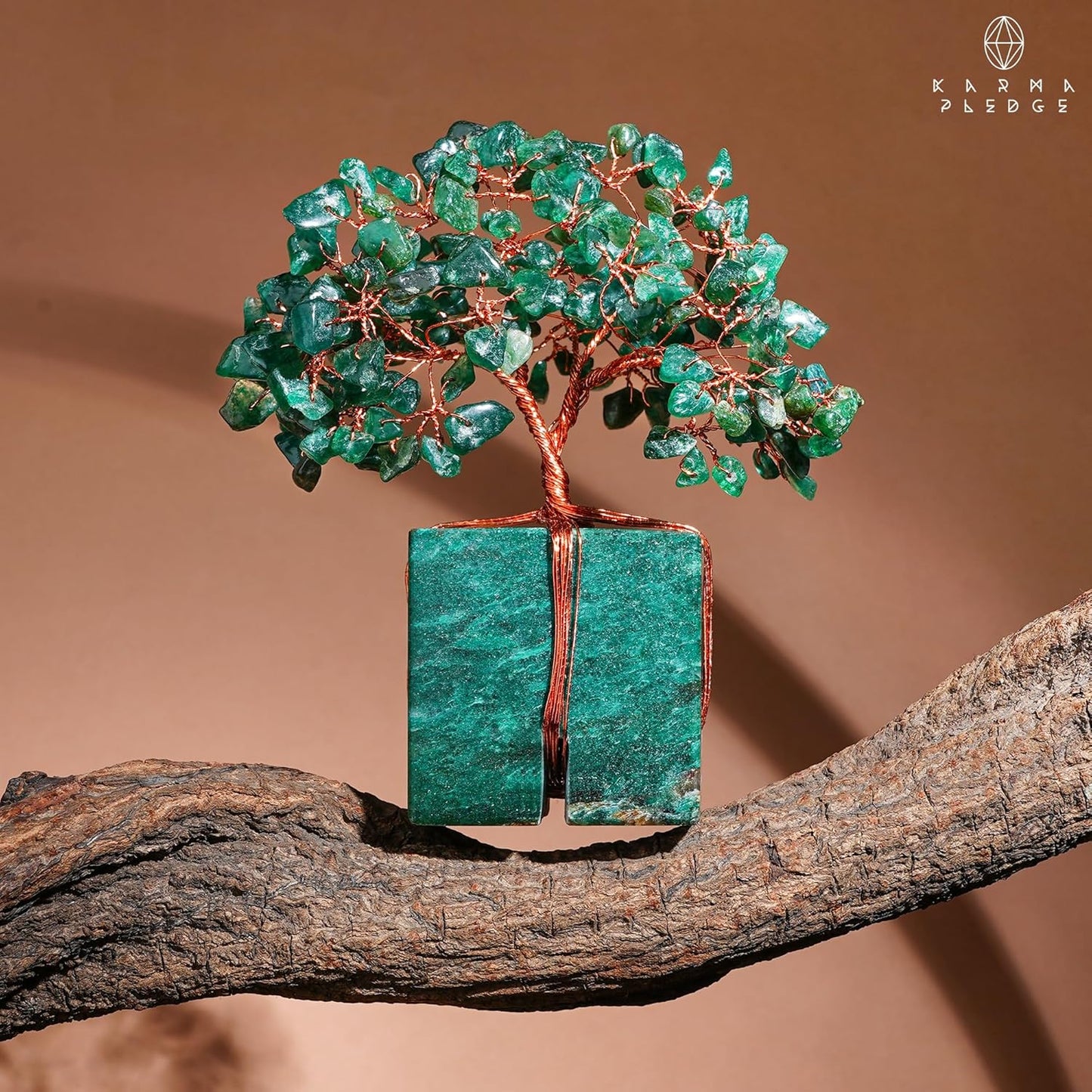 Crystal Tree of Life for Home and Office Decor, Handmade Raw Crystal Base Green Aventurine Chakra Healing Crystal Tree for Positive Energy, Money, Good Luck, Christmas Décor, Birthday Gifts for Women