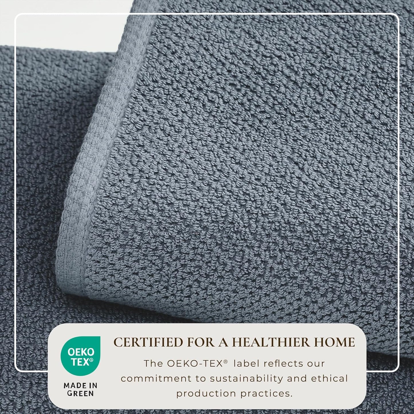 Great Bay Home Blue Bath Towels - 100% Cotton 4 Pack 54x27 Bath Towel Set - Absorbent, Quick-Drying, Durable Towels for Bathroom Decor - Low-Twist, Two-Ply Fibers (Chambrey Blue)
