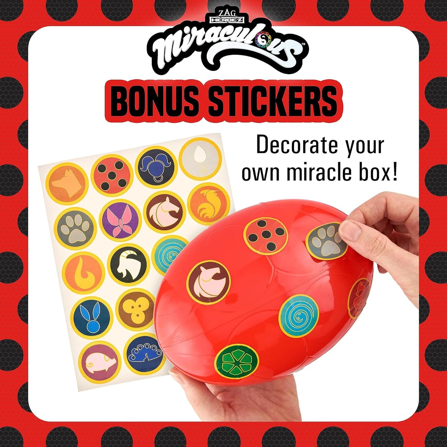 Miraculous 13pc Surprise Miracle Box -Zag Heroez Themed Ladybug and Cat Noir Toys Surprise with Stickers for Kids, Treasure Prizes, Birthday Favors