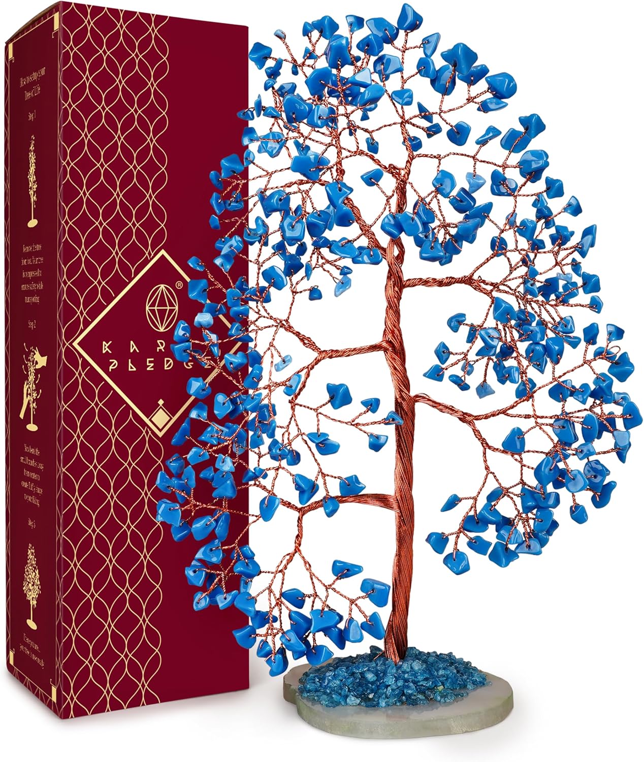 Crystal Trees for Home and Office Decoration, Turquoise Chakra Healing Crystals Feng Shui Handmade Trees for Positive Energy, Money, Good Luck, Christmas Decor, Birthday Gifts for Women, Mom